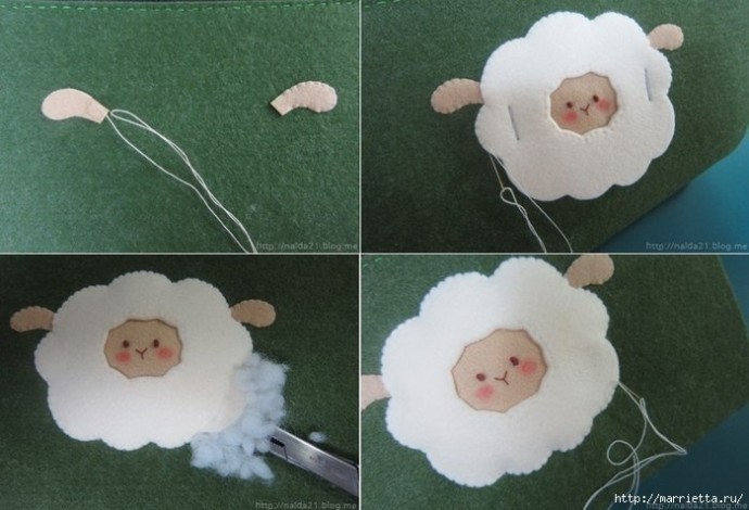 Шьем фетровый кошелечек с аппликацией овечкой
