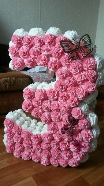 Цифры из салфеток и картона Цифры из салфеток и картона