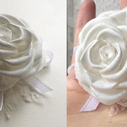 Заколки с кружевом и золотыми розами