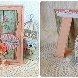 Мягкая открытка-стойка из канвы