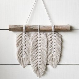 Плетенные листики в технике макраме для декора