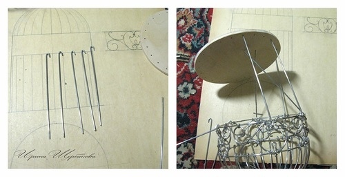 Декоративная клетка из проволоки