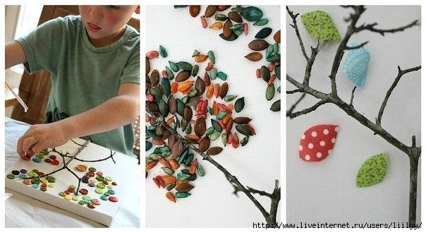 Панно из веточек