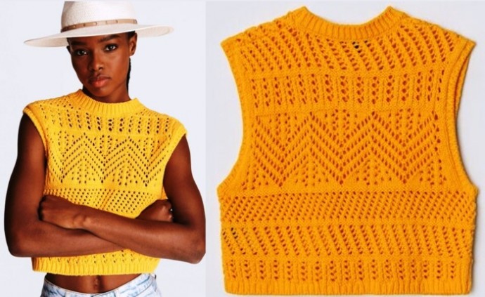 Ажурные топ, пуловер и платье