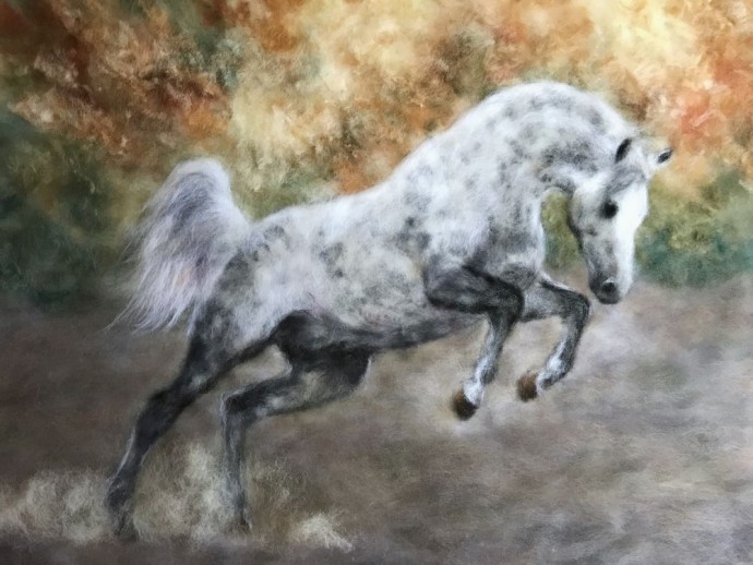 Лошади в технике шерстяной акварели: восхитительные идеи