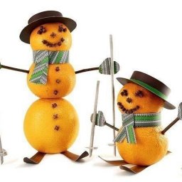 Мандариновые снеговики