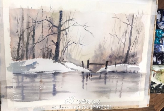 Рисуем снежный пейзаж