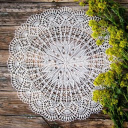 ​Узорные салфетки крючком