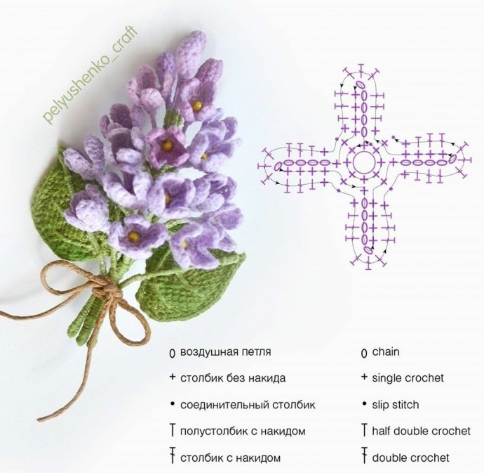 Ветка сирени крючком