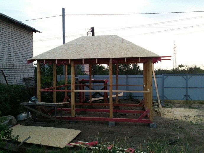 Беседка 4,5х3 на даче своими руками