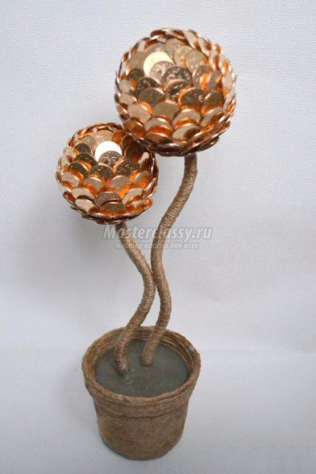 Денежный топиарий для привлечения удачи Денежный топиарий для привлечения удачи