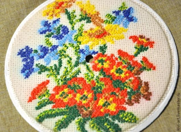 Часы со старинной вышивкой