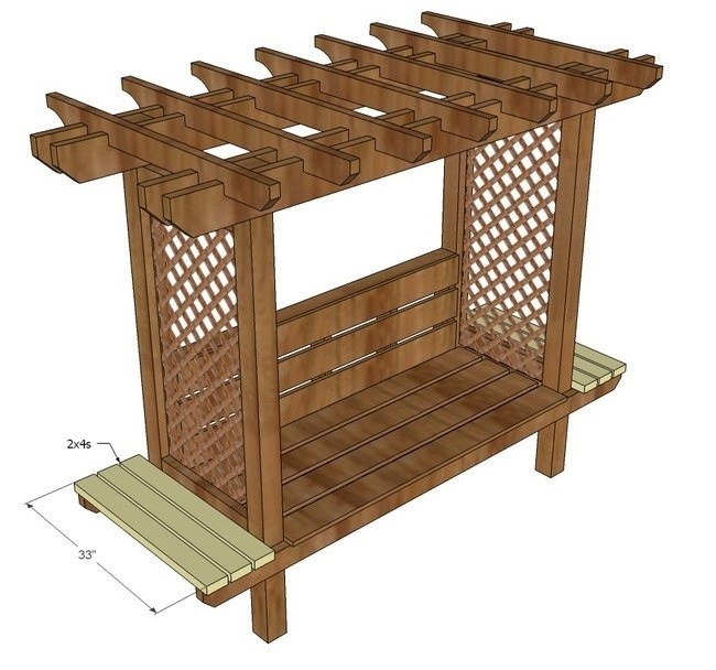 Красивая садовая скамья с аркой Красивая садовая скамья с аркой