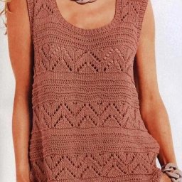 Карамельный топ с ажурным узором