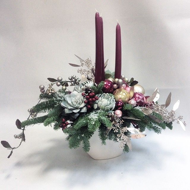 Новогодние композиции со свечами