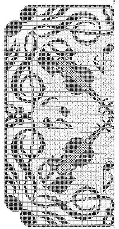 Схема для филейного вязания: скрипка