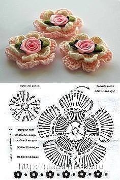 Шикарные вязаные цветы крючком