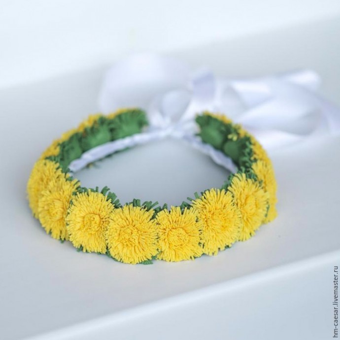 Создаем венок из одуванчиков: работаем с фоамираном