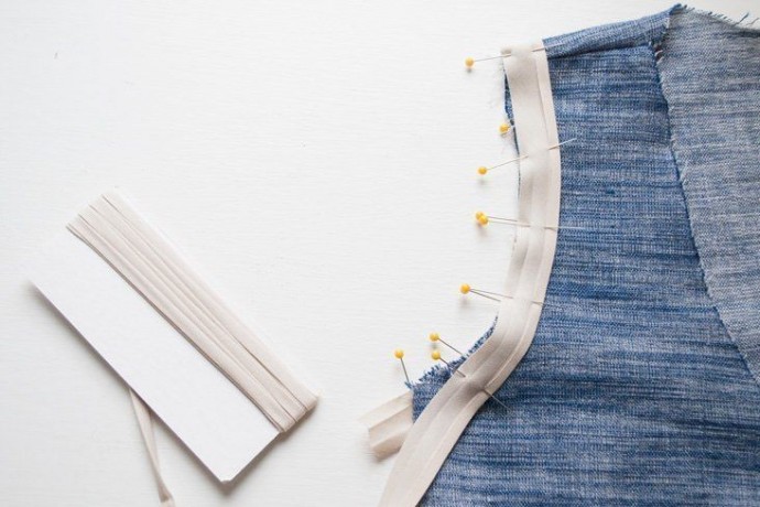 ​Техника обработки проймы косой бейкой