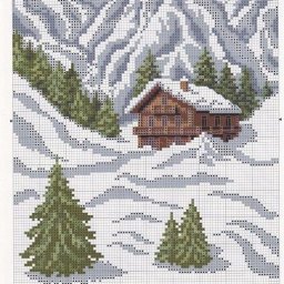 Вышиваем заснеженные пейзажи