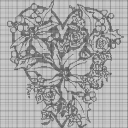 Филейные схемы: цветочные сердечки