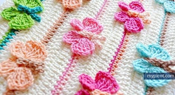 Красивый узор с бабочками для детского пледа