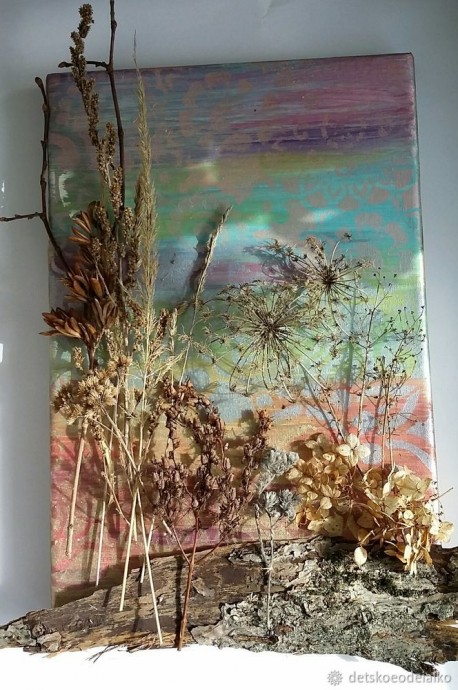Панно с сухоцветами