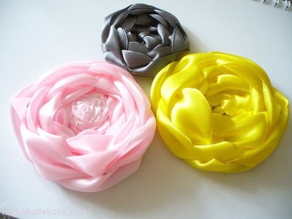 Плетение роз из лент