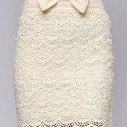 ​Юбка крючком из полосок кружева