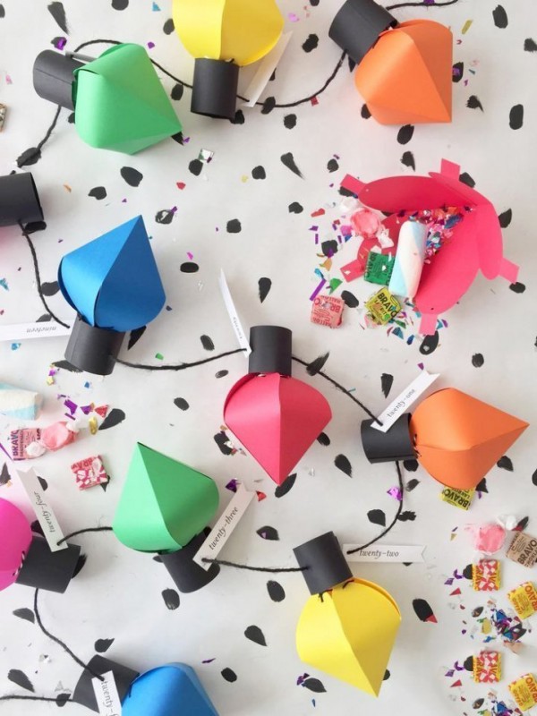 Фонарики из цветной бумаги