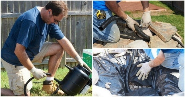 Водопад на даче своими руками