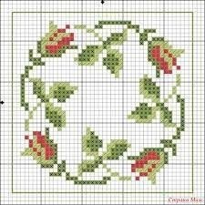 Подборка нeсложных схeм для вышивки розовых цветов и бутонов
