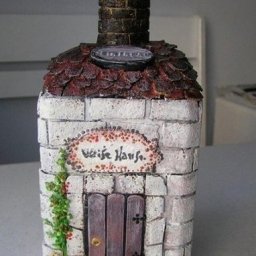 Имитация кирпичной кладки на бутылках