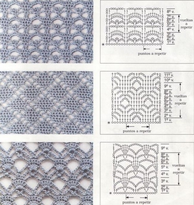 Нежные узоры крючком