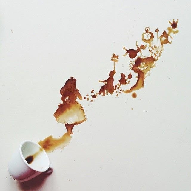Рисунки с помощью пролитого кофе