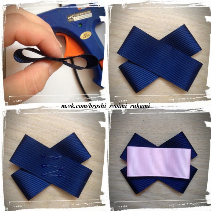 Брошь из репсовых лент "Элизабет" Брошь из репсовых лент "Элизабет"