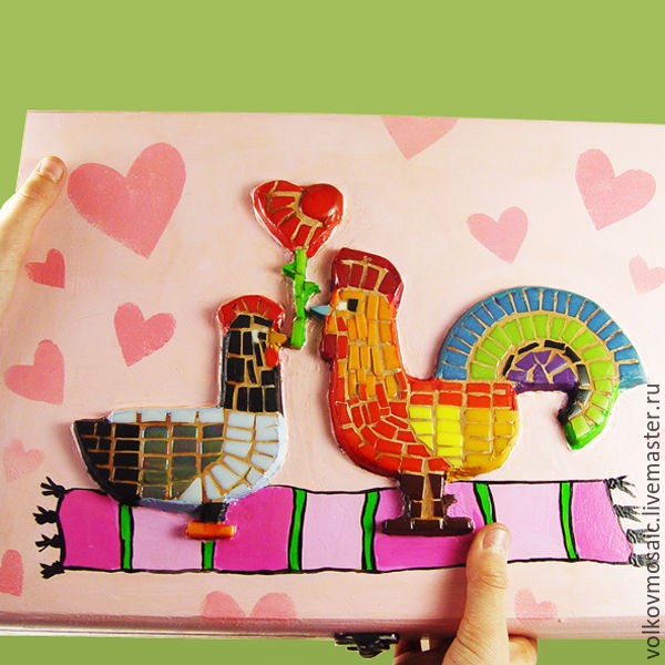 Шкатулка для документов в смешанной технике