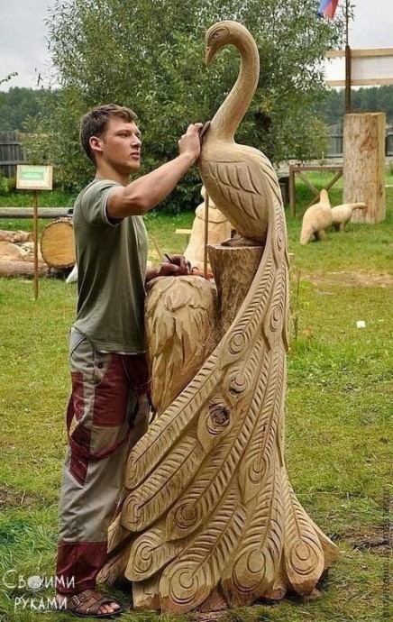 Невероятные скульптуры из дерева