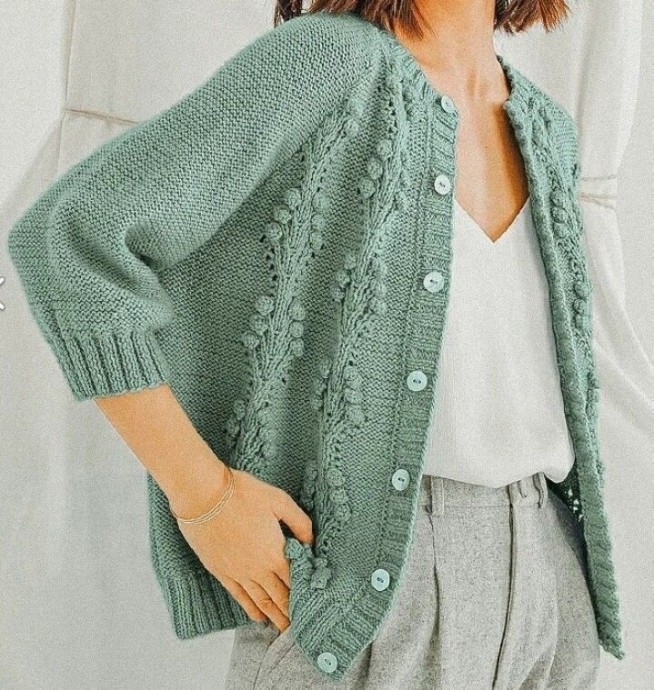 Узор из веточек для французской кофты