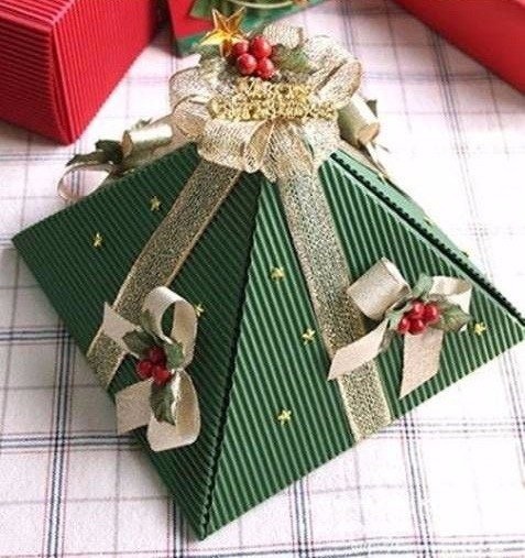 Красивая новогодняя упаковка подарка