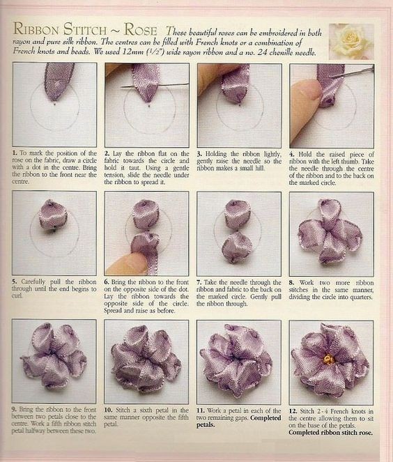 Мини мастер-классы и стежки по вышивке лентами Мини мастер-классы и стежки по вышивке лентами