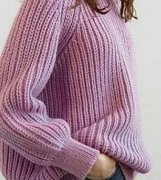 ​Свитер узором "Жемчужная резинка"