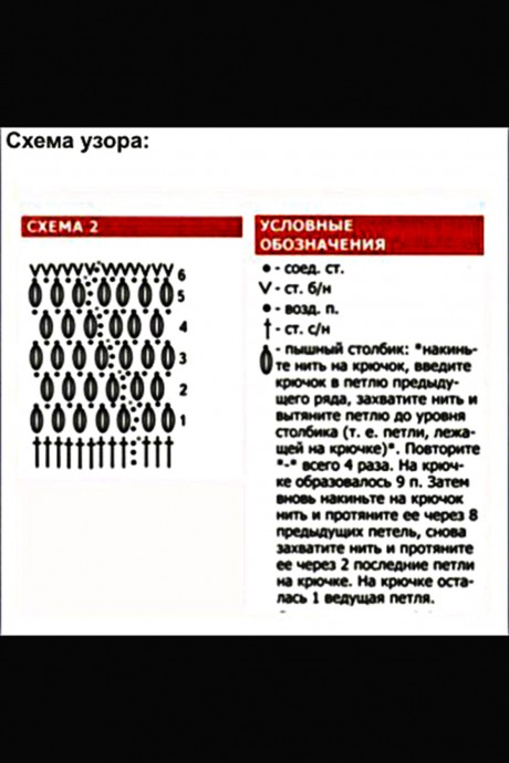 Узор шишечки: схема