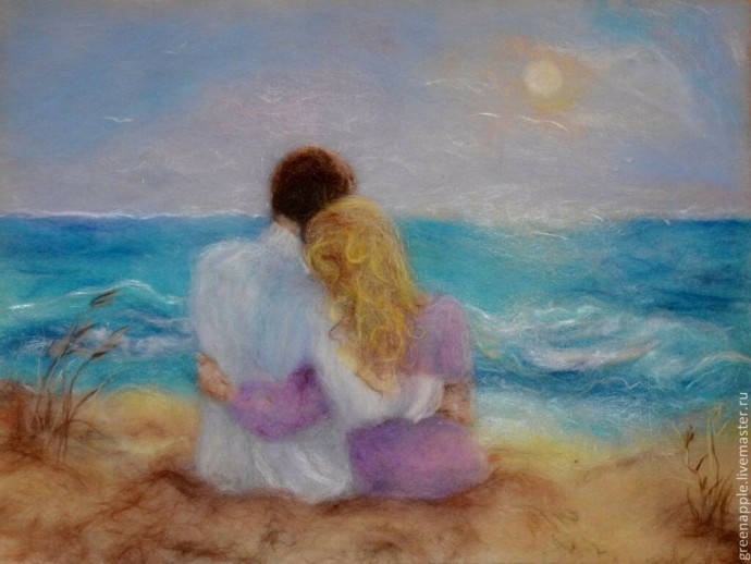 Влюбленные пары в технике шерстяной акварели: утонченные идеи