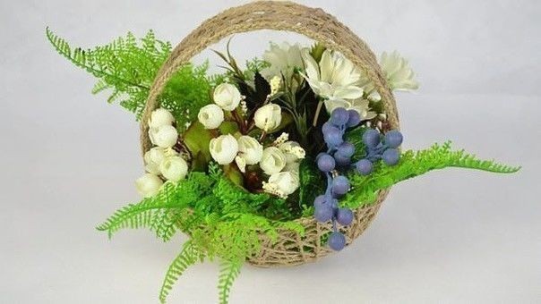 Корзинка из ниток