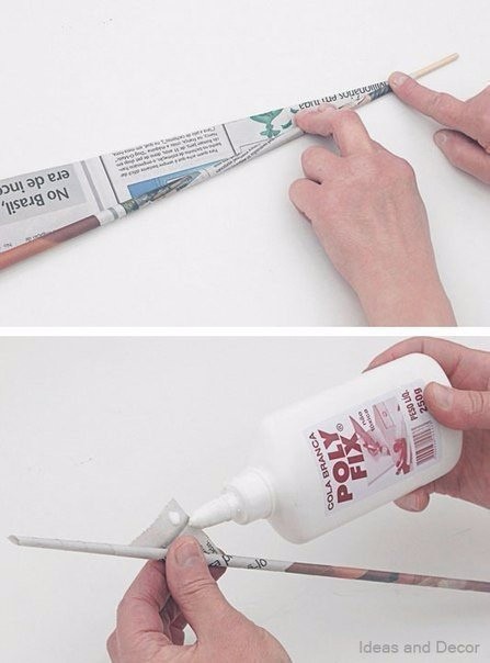 Корзинка-органайзер из газетных трубочек Корзинка-органайзер из газетных трубочек