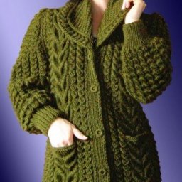 ​Кардиган удлиненный с косами