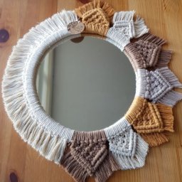 Варианты декора зеркал плетением макраме