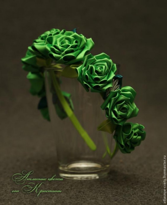 Роза в технике канзаши