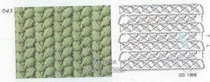Объемный плетеный узор крючком